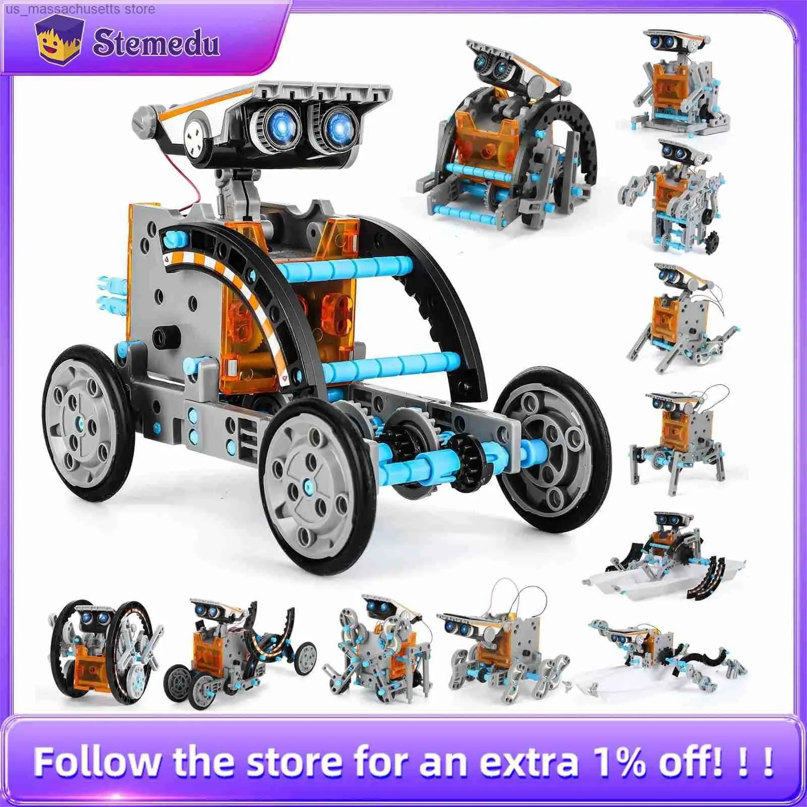 13 In1 Solar Powered Robot Science Kit DIY Building Blocks Gift For ...