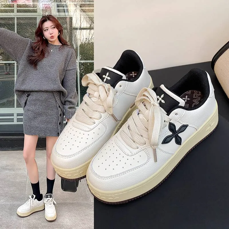 DARSII Sneakers Autumn Breathable Thick Sole Genuine Leather Height Increasing Women's Commuting Casual Shoes Men's_voghion.com