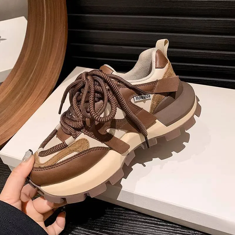 Mirinda Dad For Women New Spring Summer Thick Sole Height Increasing Genuine Leather Women's Shoes Versatile Fashion_voghion.com
