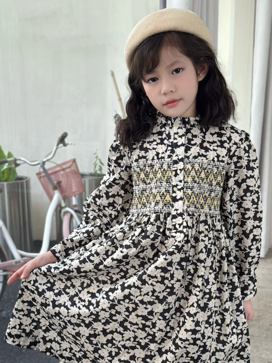 chinese dress ladies French Girl Long Sleeve Mini Dress Black– Selfie Leslie main image 0
