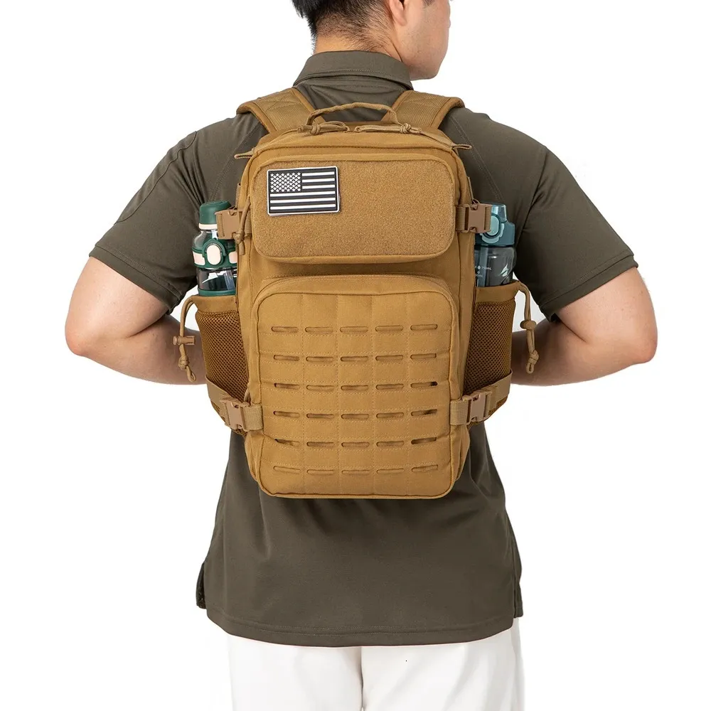 25L Tactical Backpack For Men And Women Survival Assault Pack Bag Hiking Small School Outdoor Rucksack With Bottle_voghion.com