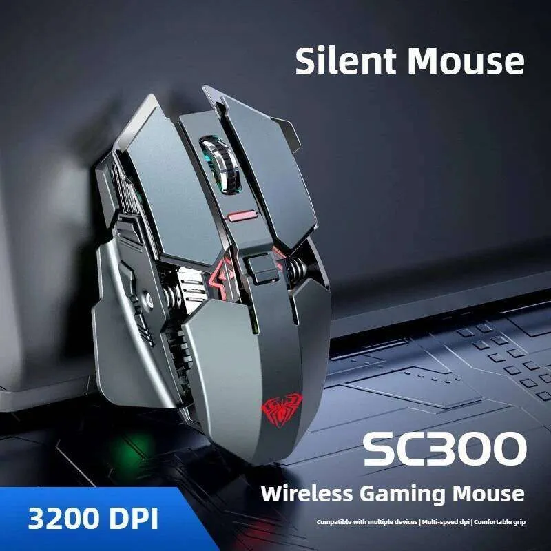 SC Wireless Gaming Mouse RGB DPI Adjustable, Rechargeable Silent ...