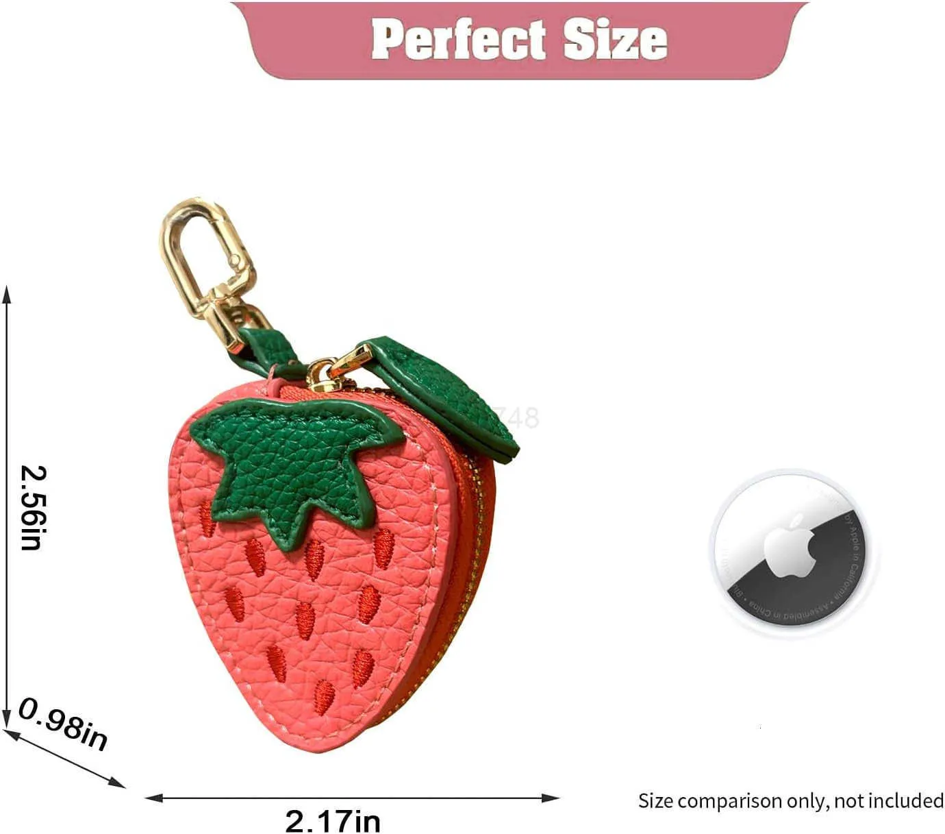 ☆ DHgate 딸기 과일 가방 매력 귀여운 미니 동전 지갑 키 체인 미니 가죽 동전 주머니가 가죽 교환 지갑 배낭 장식 코인 딸기  지갑 선물 Girl M250903 | 신상품 바로 구매