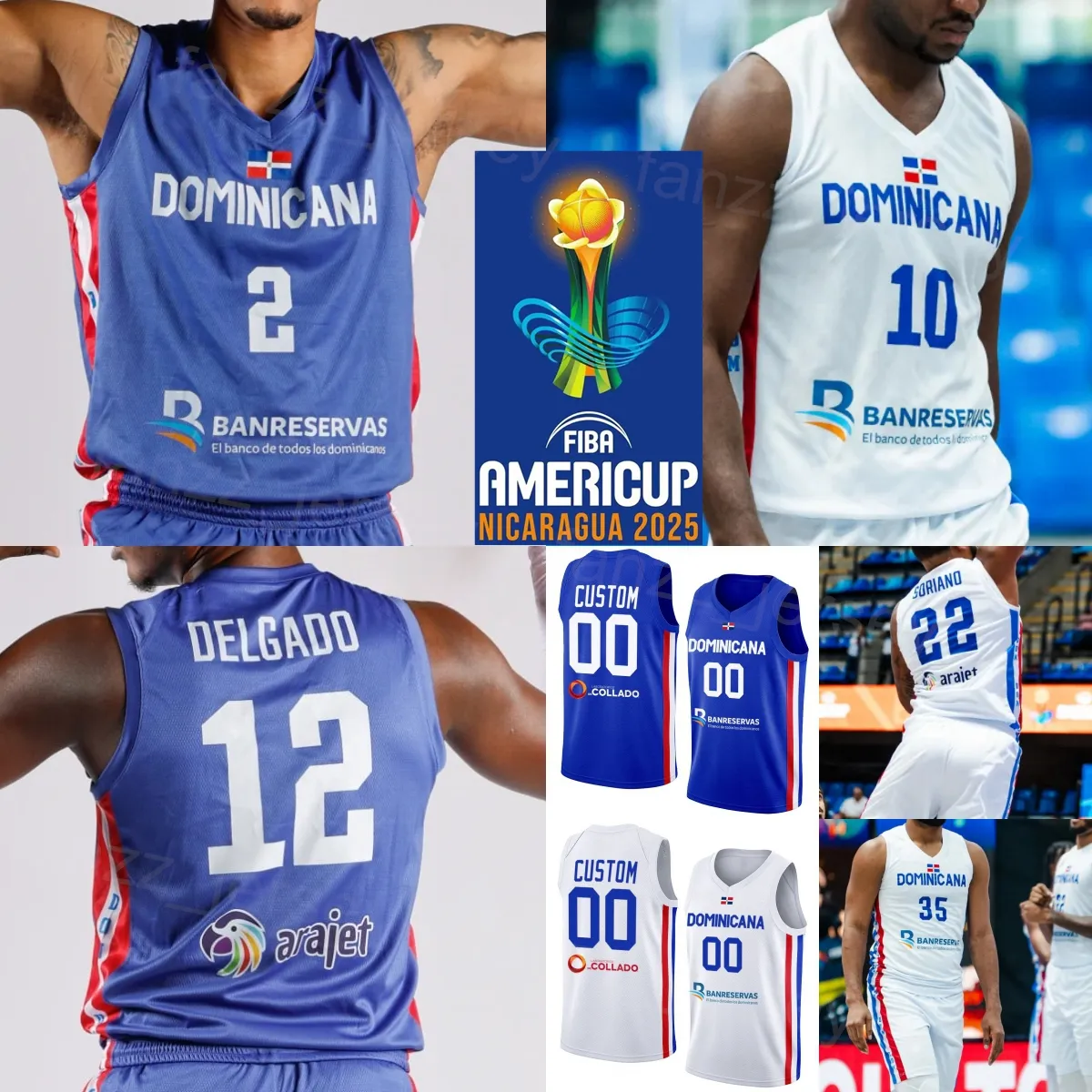 Save Big on Bulk Printed 5 Victor Liz Jersey Dominican Republic Basketball  2025/2026 AmeriCup 1 Juan Suero 35 Juan Guerrero 4 Gelvis Solano Eloy ...
