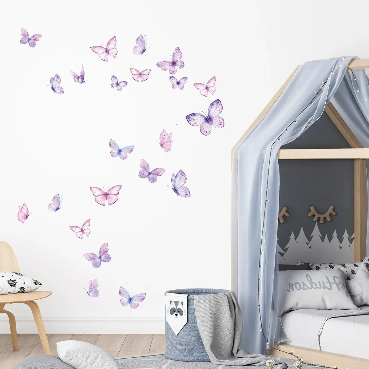 Colorful Butterflies Wall Stickers For Kids Rooms Removable Bedroom ...