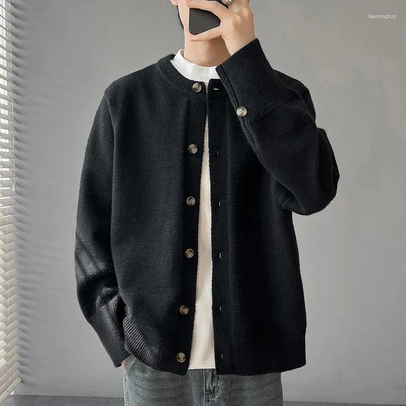 シャギー モヘヤ Vネック カーディガン [Mnjyihy] 男性プラスサイズカシミアカーディガン若い大きなジャケット V ネックコンピュータニットシングルブレストセーター