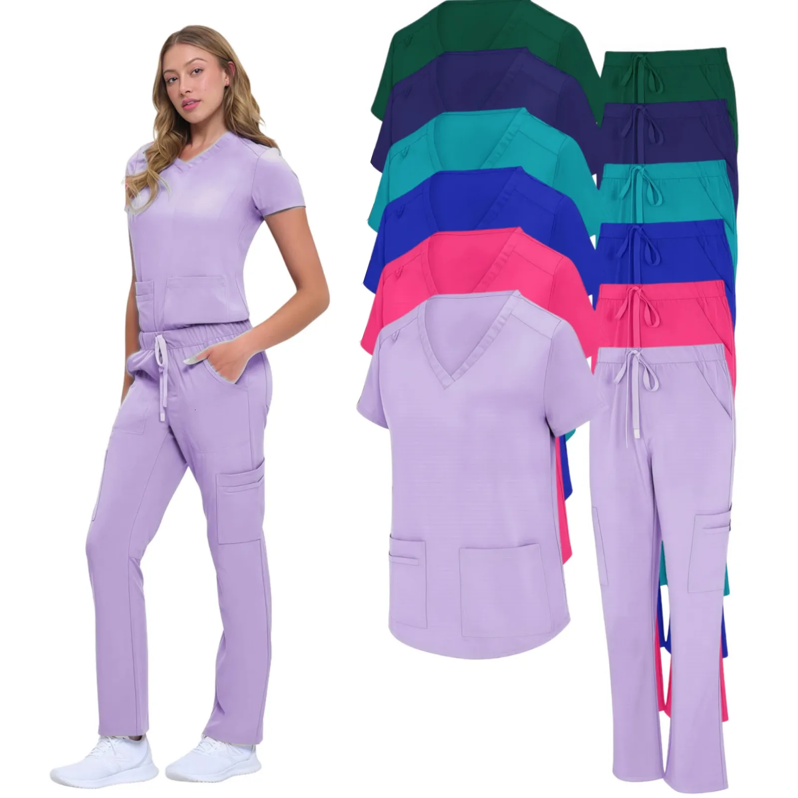 Women's Fashion Hospital Scrubs Uniforms For Clinical Scrubs And Dental ...