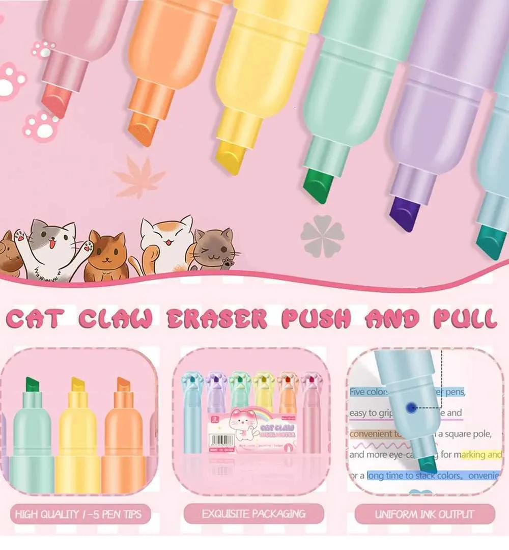 Cute Cat Paw Highlighters Oblique Tip For Painting Graffiti Children cute-cat-paw-highlighters-oblique-tip-for-painting-graffiti-children