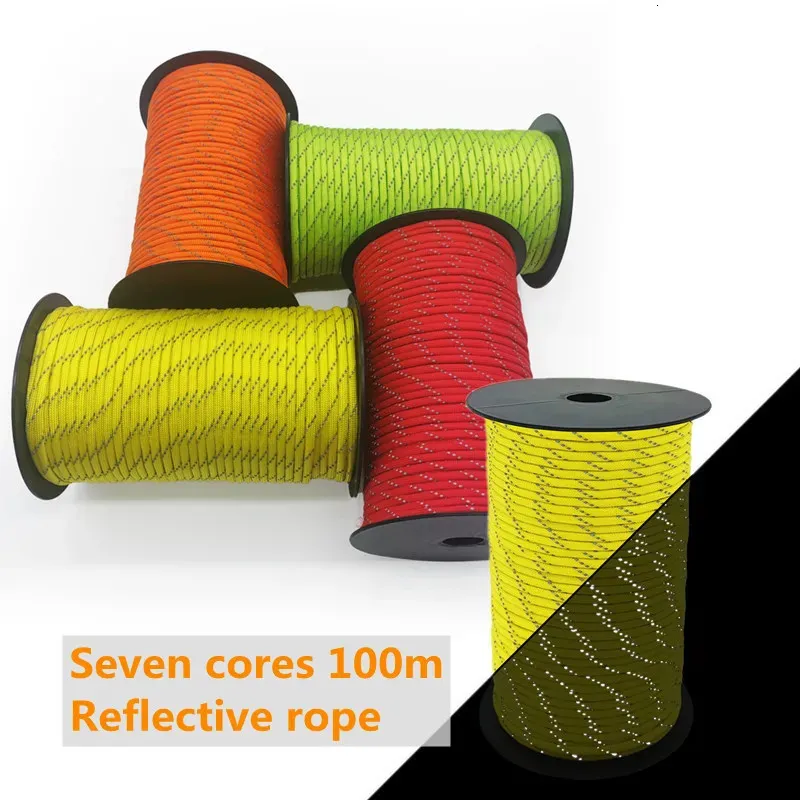 100M Mountaineering Umbrella Rope Single 7-Core Weave Outdoor Camping ...