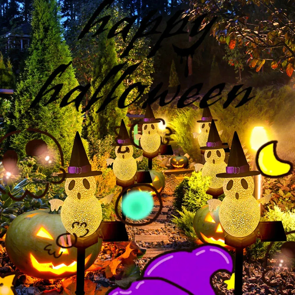 Halloween Horror Ghost Pathway Stake Lights Skull Pumpkin Stake Lamp ...