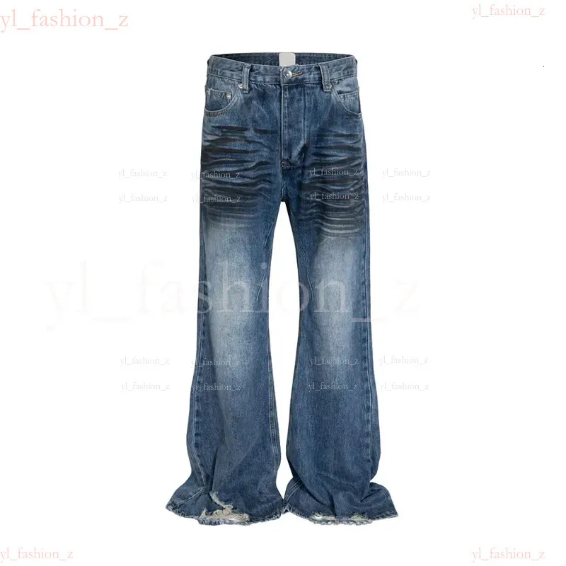 MIJKO High Street Frayed Washed Blue Dirty Jeans Pants For - Main Image