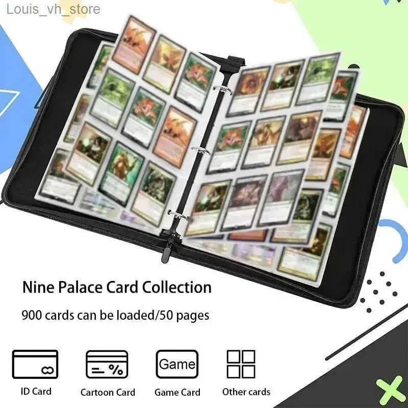 id card and binder Colorful DIY PU High Quality Plastic 9 Pocket Custom Loose-Leaf Album Holder Protector Presentation Folder Photo 5.25 L x 1 H  200 cards per roll UniMall A5 Photocard Holder and