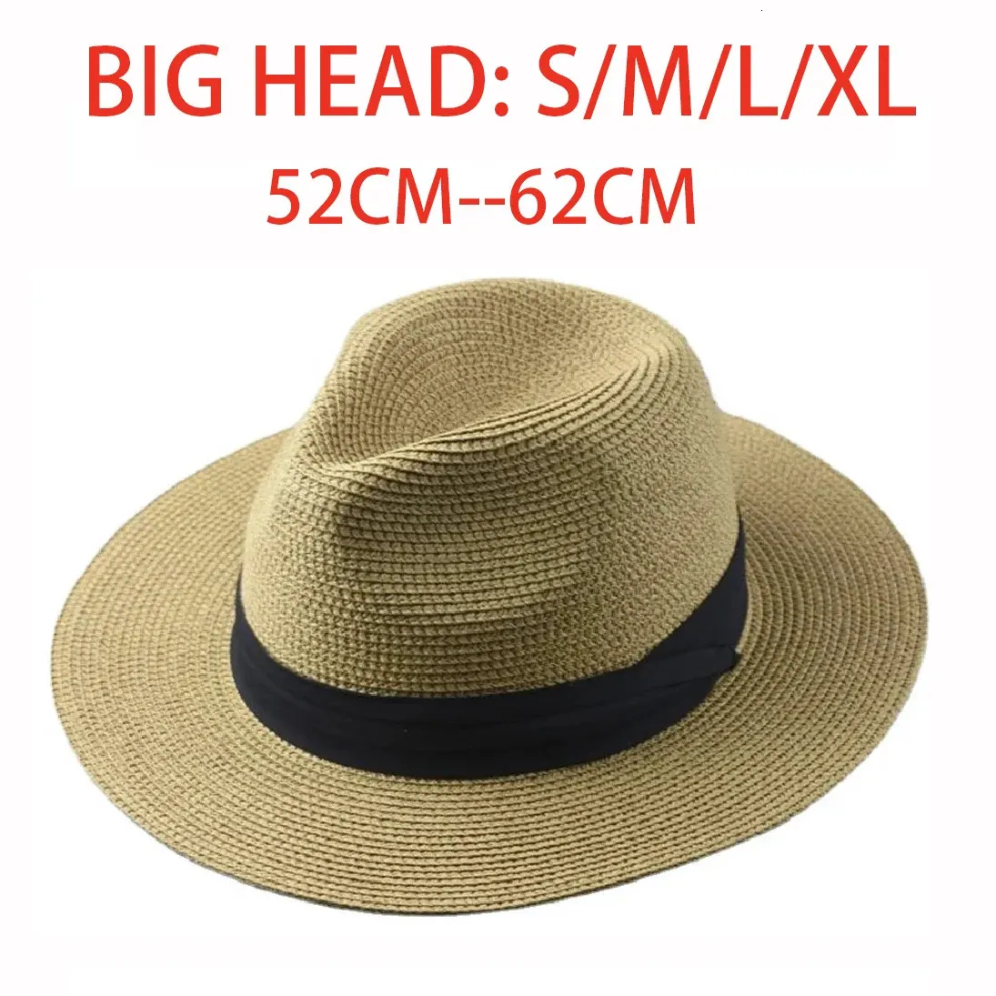 Over Size Straw Sun Hats For Men 62cm Big Head... From  display picture 1