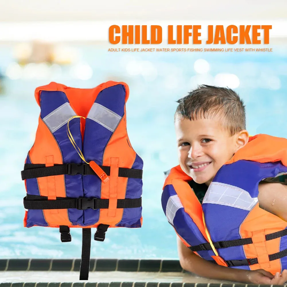 Children Life Jacket With Whistle Reflective Strips Water Sports ...