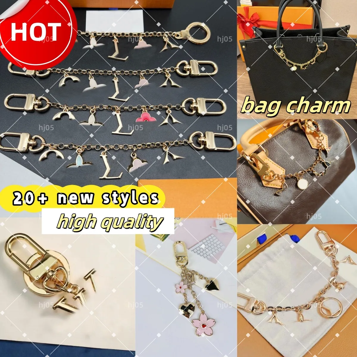 Letter Bag Charms Designer Keychain Women Luxury Key Rings Plated Gold ...