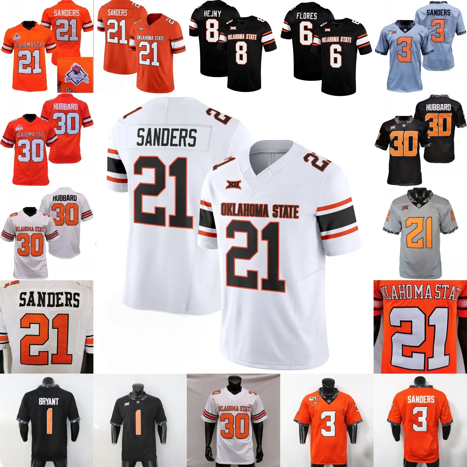 Oklahoma State OSU Football Jersey Hauss Hejny Sanders Zane Flores