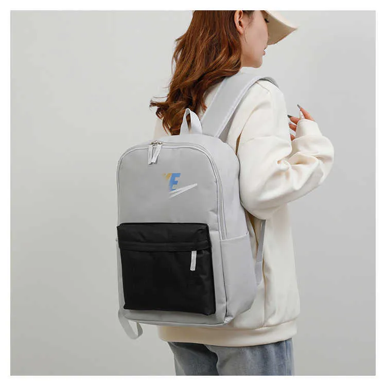 Zainetto Zaini Universitari Uomo Nuovo Blocco Di Colore Alla Moda