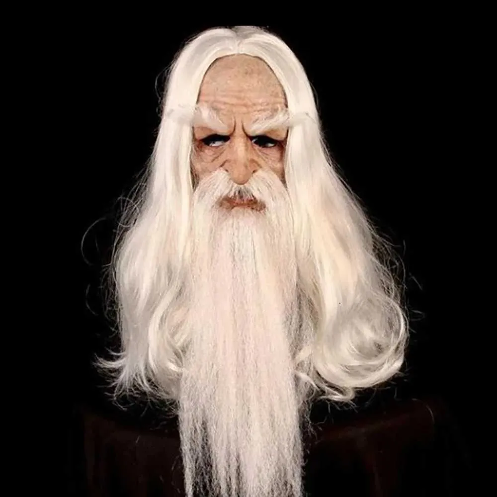 Wizard Latex Mask With Long White Hair Realistic... From Swagger ...