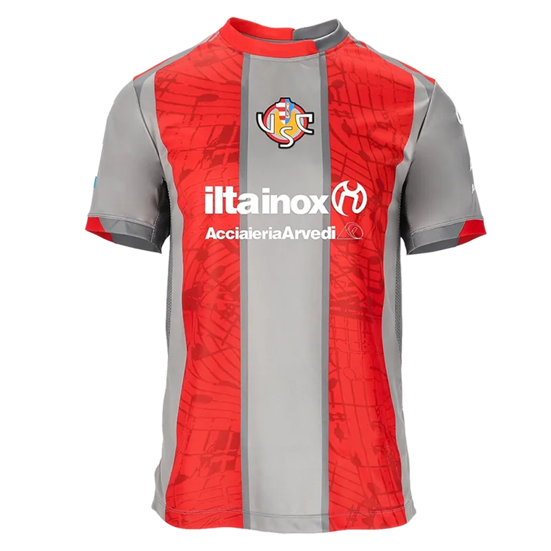 Uniforme Maglia Calcio Rossa E Bianca Maglia A Manica Corta Uomo