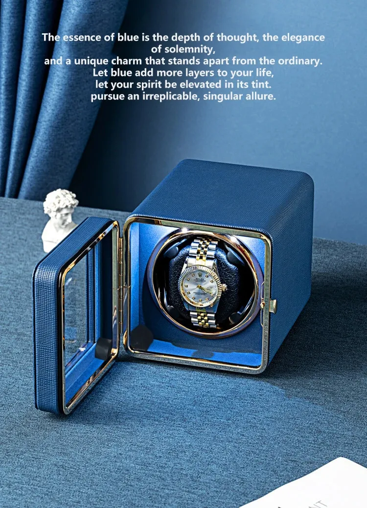 Auto Watch Winder PU Leather Watch Box with Flexible Pillow, Quiet ...