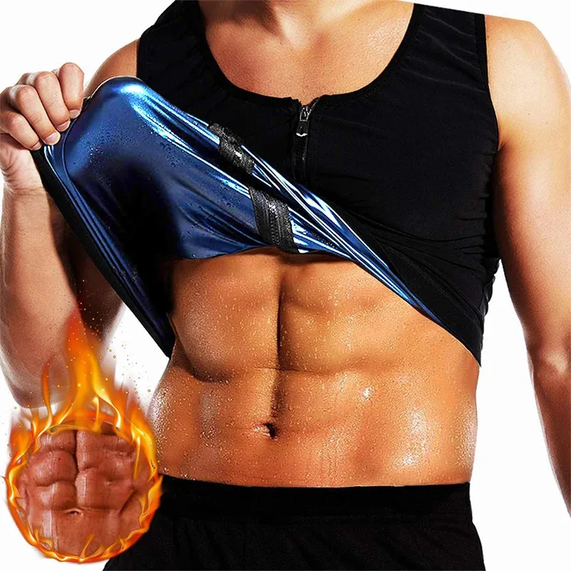 Men's Sauna Sweat Vest Tank Top - Waist Trainer Shaper & Body Girdle (S-3XL, Firm Compression)