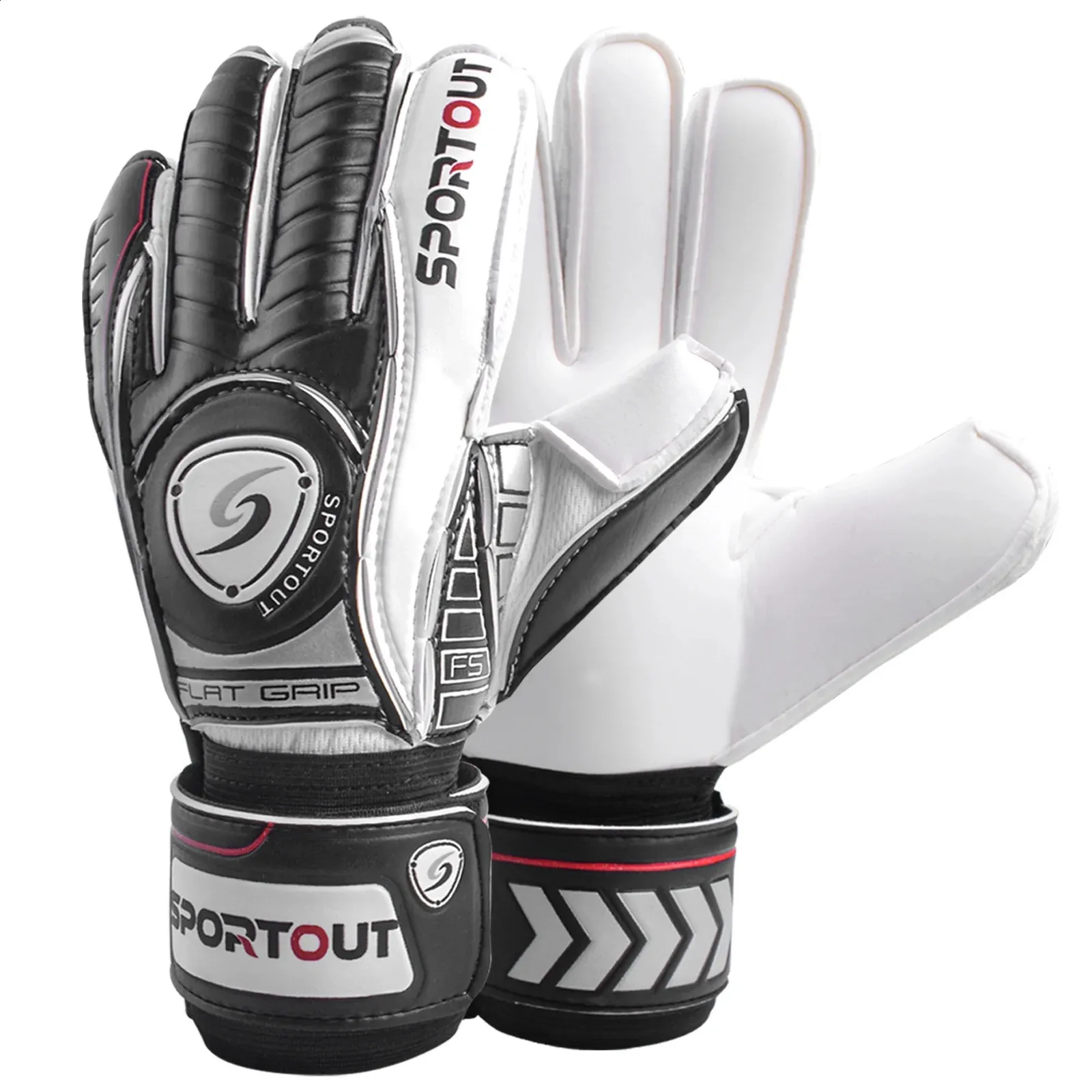 Sportout Guanti Portiere Calcio Fingersave Antiscivolo Lattice 4mm Protezione Dita Blu Taglia 8