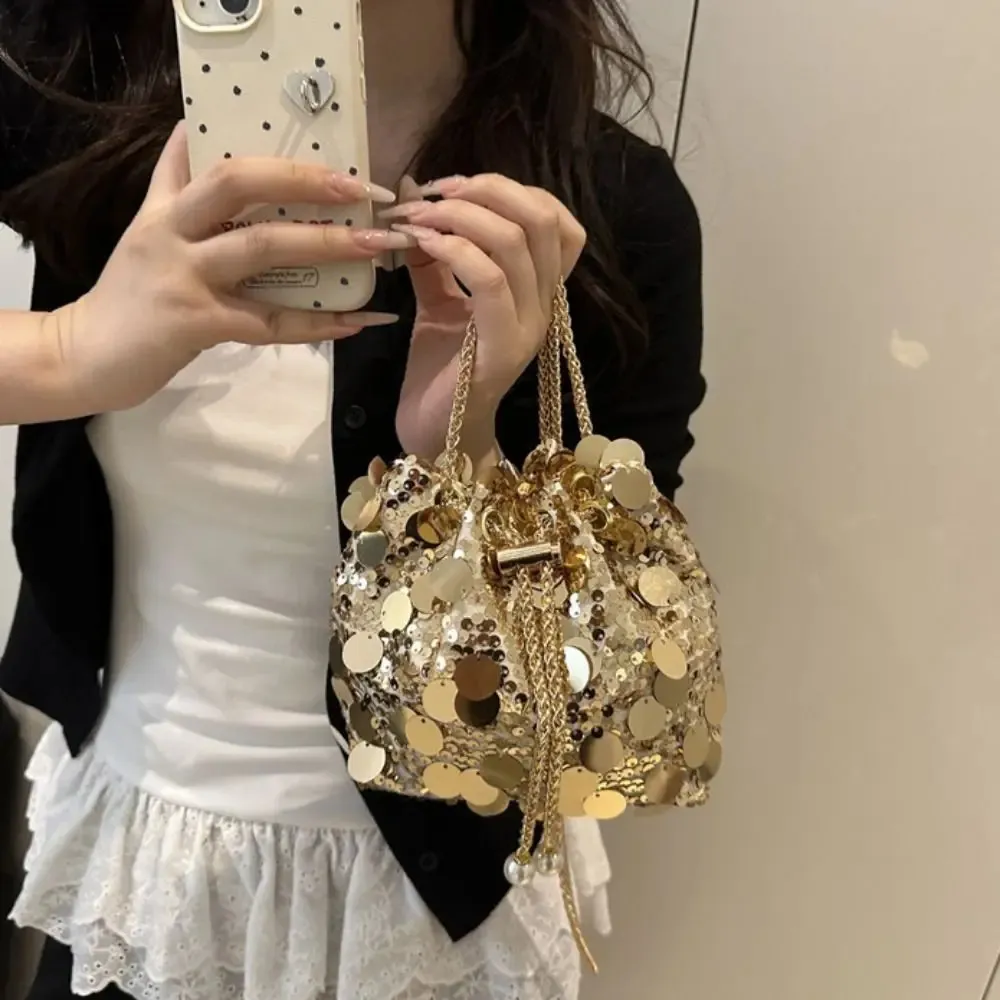 Pochette Da Sera Con Paillettes Scintillanti – Borsa A Tracolla Con Catena Rimovibile – 22,5x12,5x5,5 Cm – Perfetta Per Matrimoni, Ballo E Feste