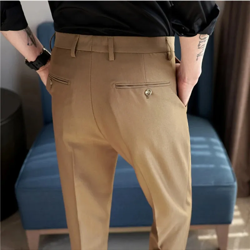 slim fit dress slacks Tapered Leg Dress Pants  Wemoto Studio