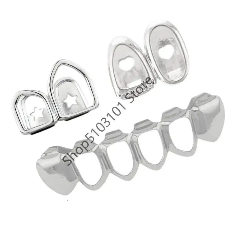 DIY Glossy Hip Hop Gold Silver Color Top and Bottom Tooth Caps for ...