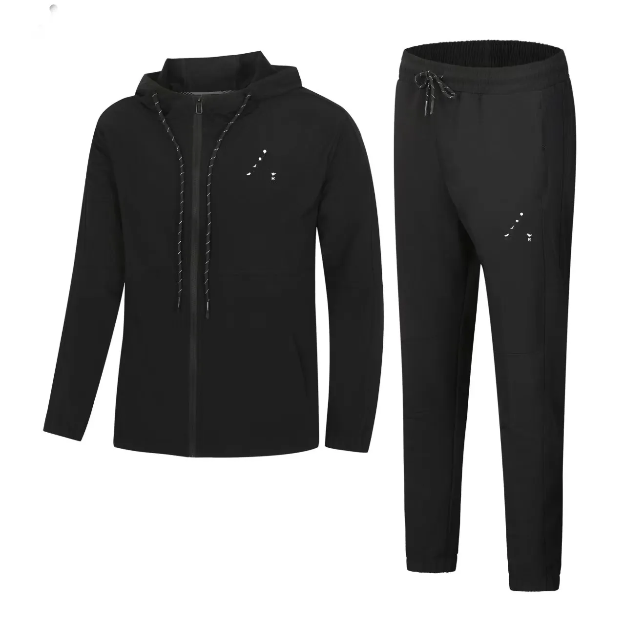 Tech Zipper Mens Tracksuit Set Casual Pullover Hoodie Jogger