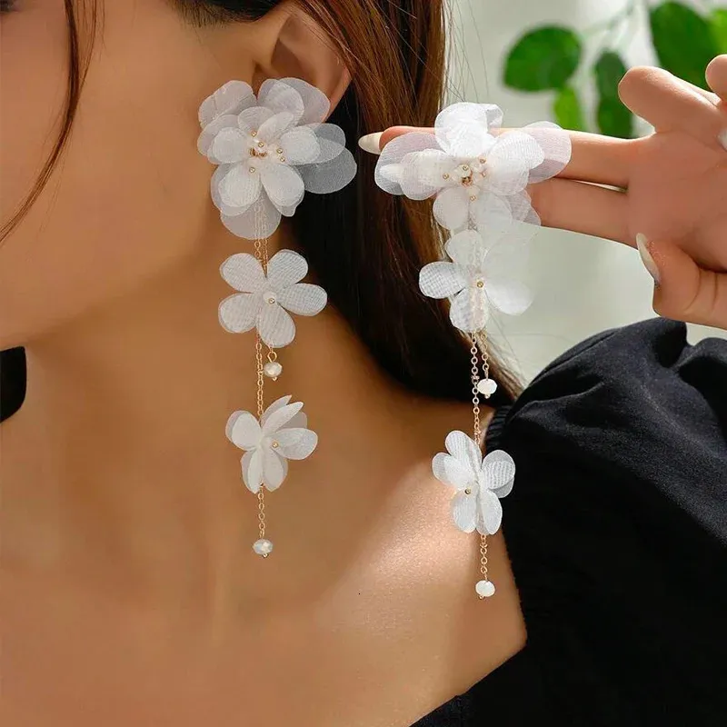 Wendalern Boho Perla Orecchini A Goccia Oro Lunga Nappa Perla Orecchini Pendenti Perla Perla Foglia Orecchini Dichiarazione Doppia Perla Finta Orecchini Perla D'argento Gioielli Da Sposa Per Le Donne
