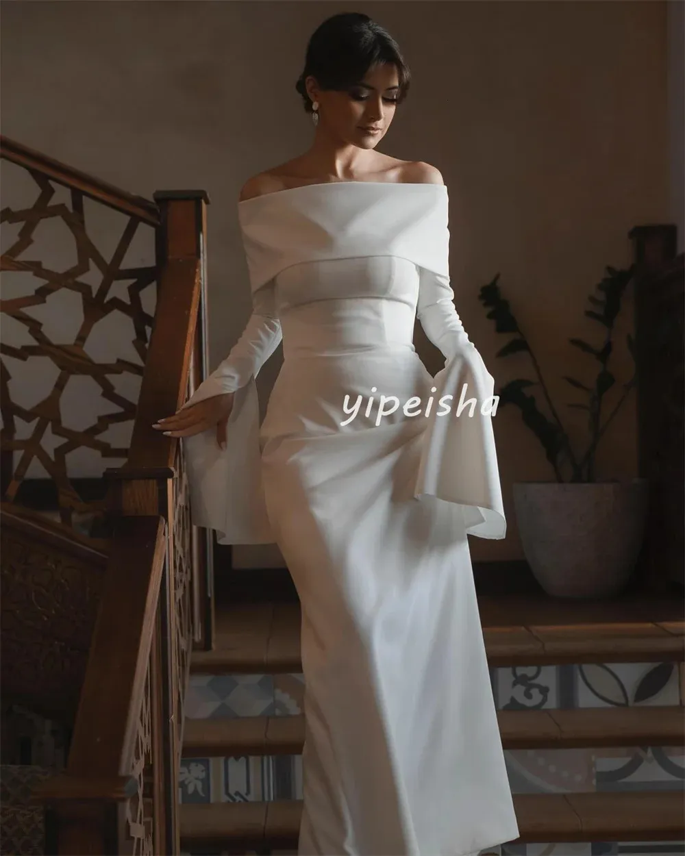 aline jersey dress ALINA - Open-back ruched maxi jersey dress