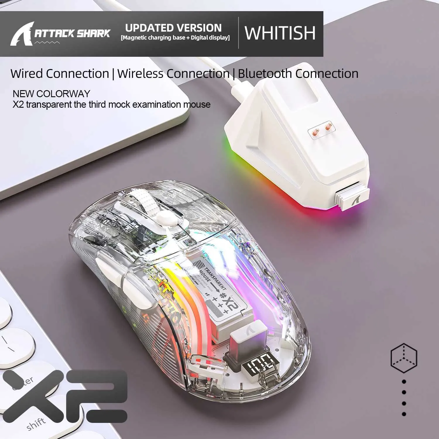 攻撃シャークX2プロワイヤレスゲーミングマウスRGBトリモード