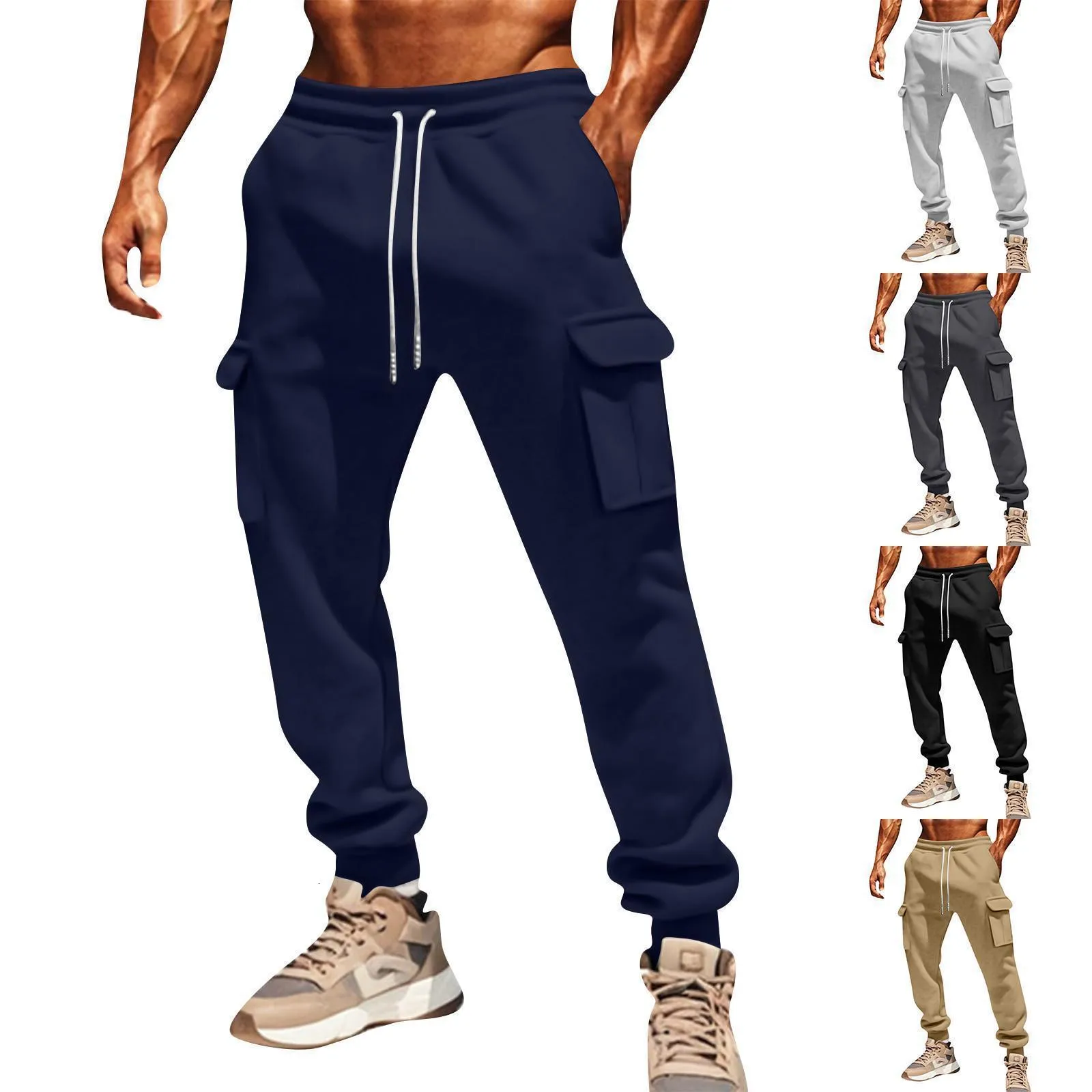 Mens Casual Jogger Pants Lightweight Athletic Trousers With Side