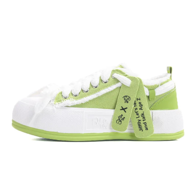 Jiffflyx Q.VONTON Women's Shoes 2025 New Casual Low-Top Thick-Soled Sne_voghion.com