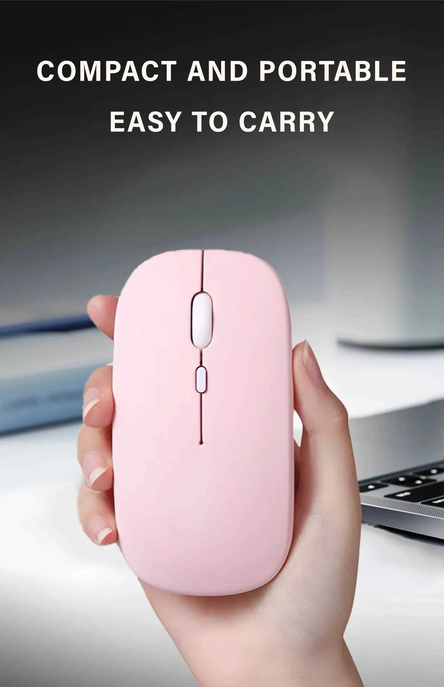 Wireless Bluetooth Mouse Ergonomic Design Suitable for Laptops, iPads ...