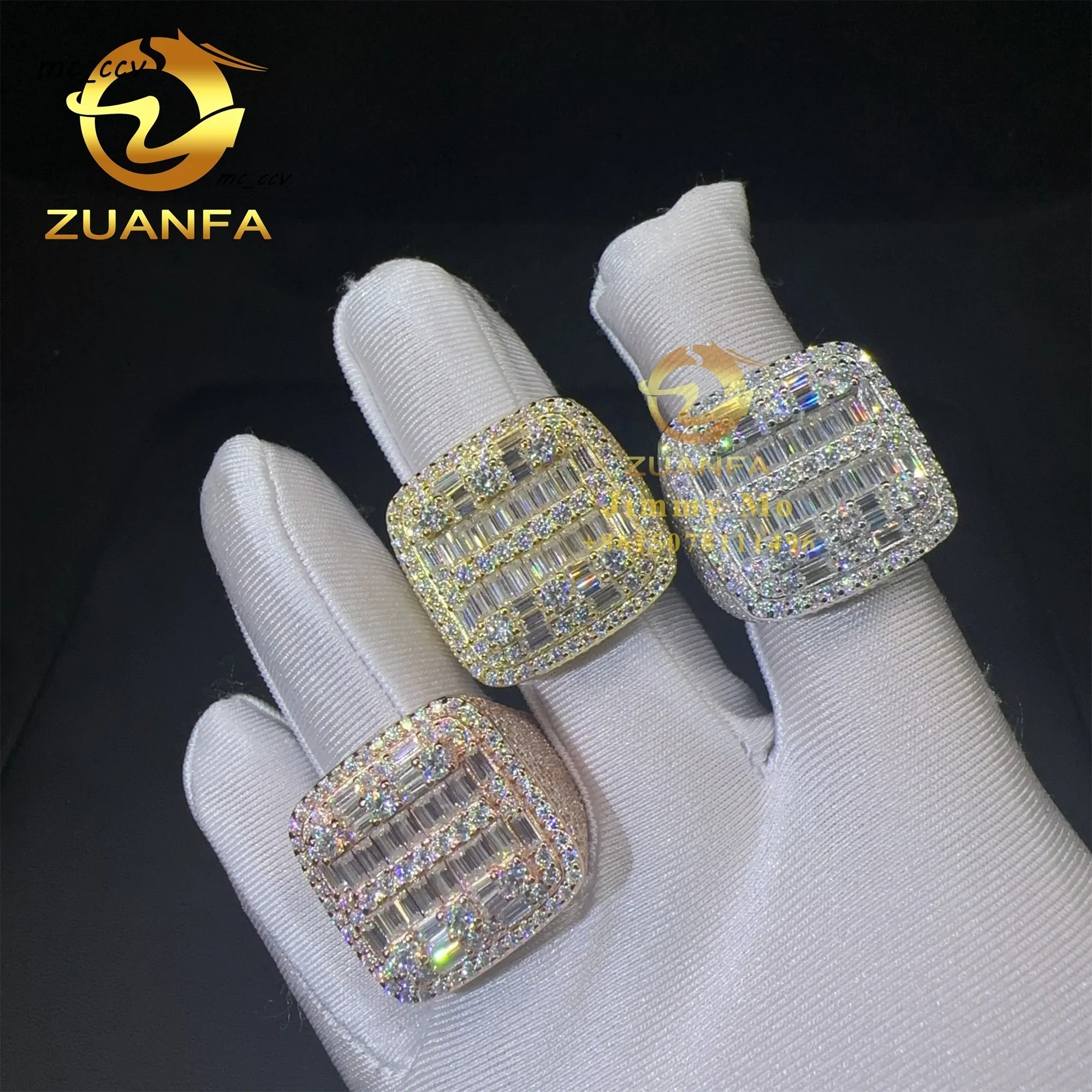 American Rapper Jewelry 925 Silver Iced Out Diamond Ring for Men ...