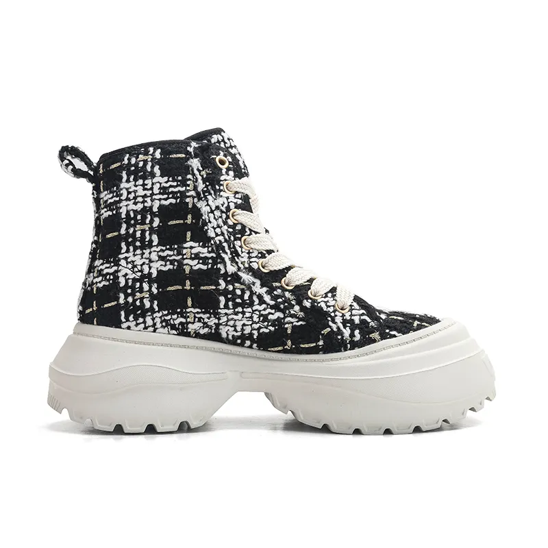 Fashionable High Top Trendy And Versatile Sports Height Increasing Short Boots, Casual Designer Shoes, Canvas Shoes_voghion.com