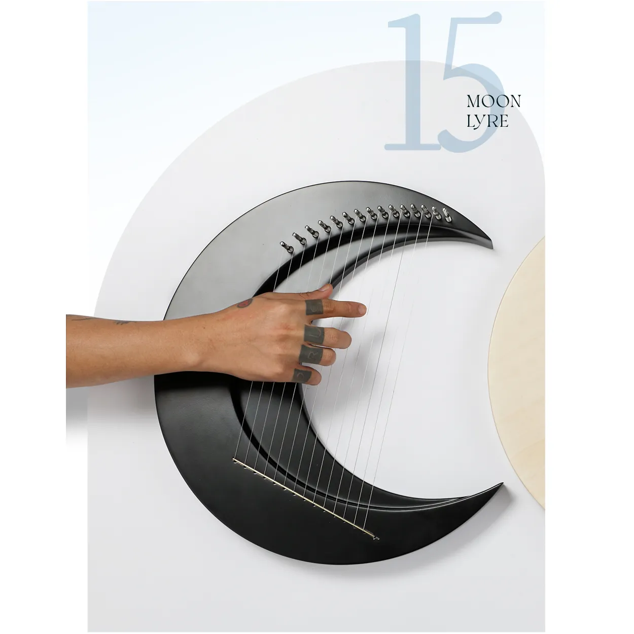 Crescent String 15 String Crescent Moon Lyre Harp Easy To Learn String Musical ...
