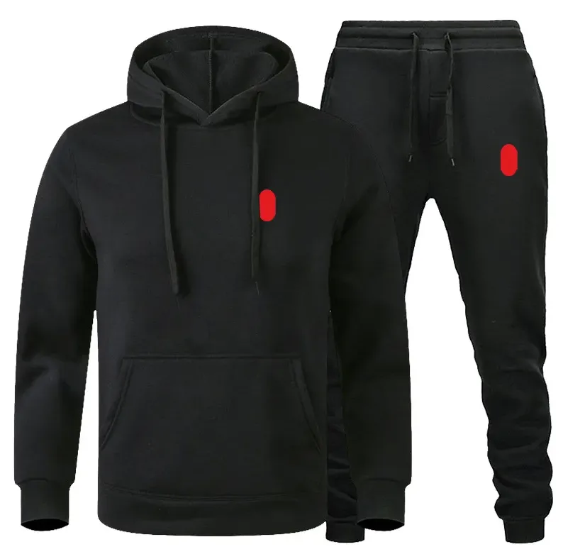Fashion Tracksuits Homme Small Horse Two Piece Hooded Tracksuit
