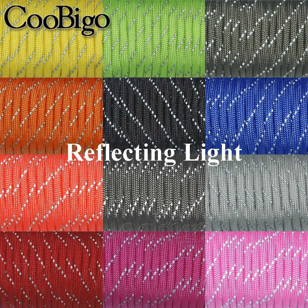 20ft Reflective Paracord Rope Dia 4mm Single Rope for Survival ...