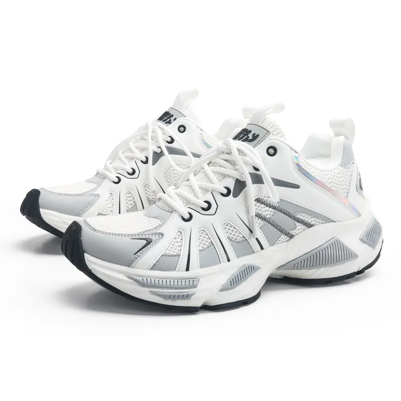 Retro-Inspired Breathable Sneakers With Thick Soles For Height Increase - Trendy Casual Designer Sports Shoes_voghion.com