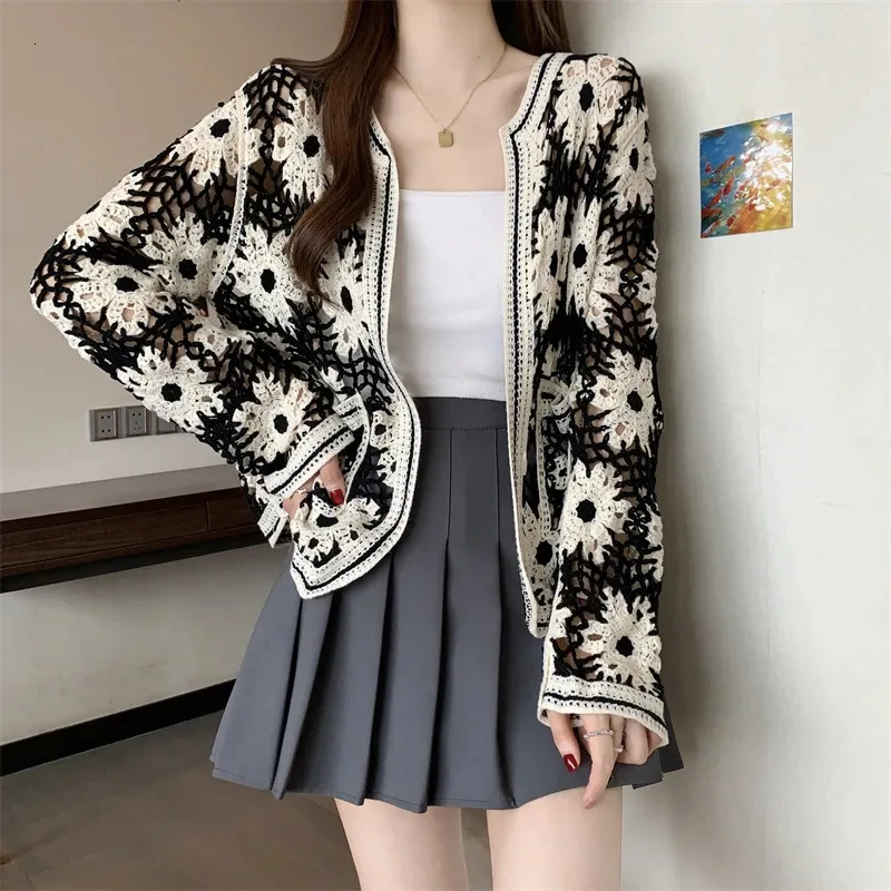 Cardigan Maglie Aperte Lunghe Cardigan Alluncinetto Margherita