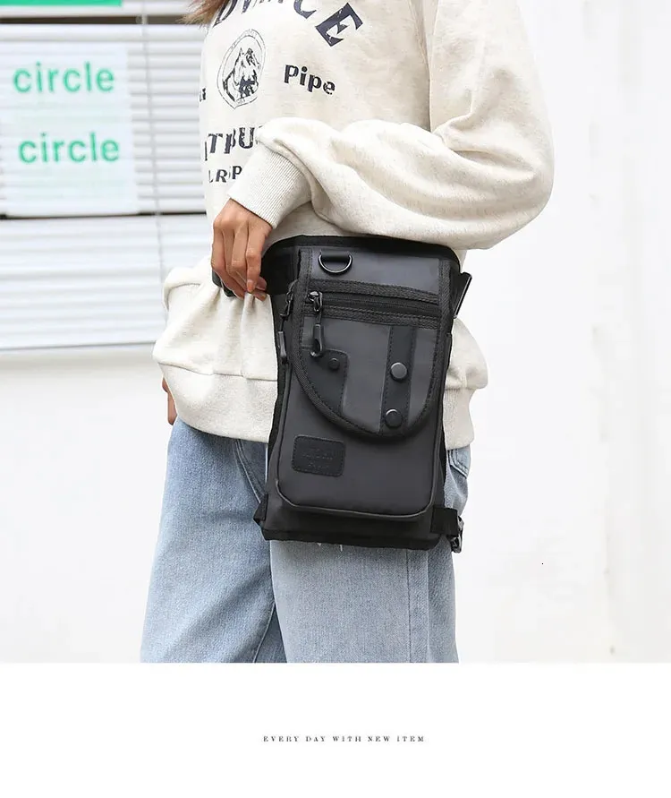Le'aokuu Bolso De Cintura De Piel Auténtica Para Hombre - Riñonera Moderna Y Bandolera Para Tabletas De 8 Pulgadas (Tamaño 18x6x30cm)