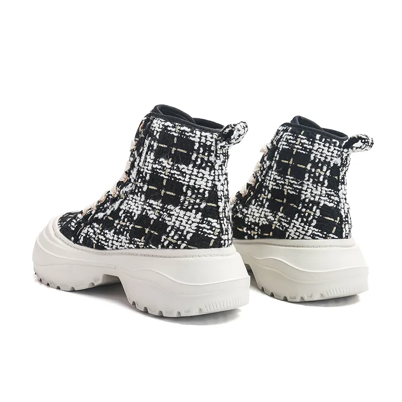 Fashionable High Top Trendy And Versatile Sports Height Increasing Short Boots, Casual Designer Shoes, Canvas Shoes_voghion.com