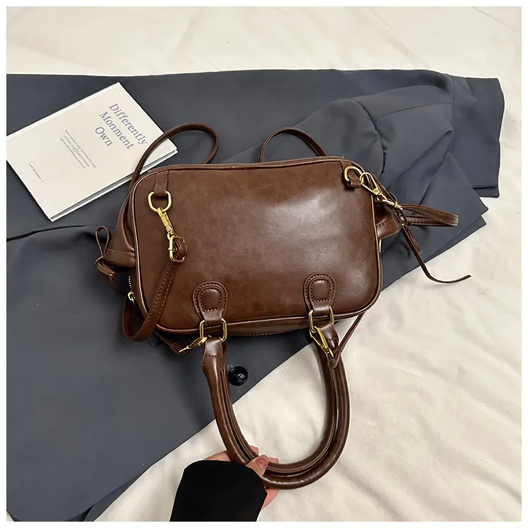 Borsa a mano retrò in pu e borsa a tracolla versatile donna_voghion.com
