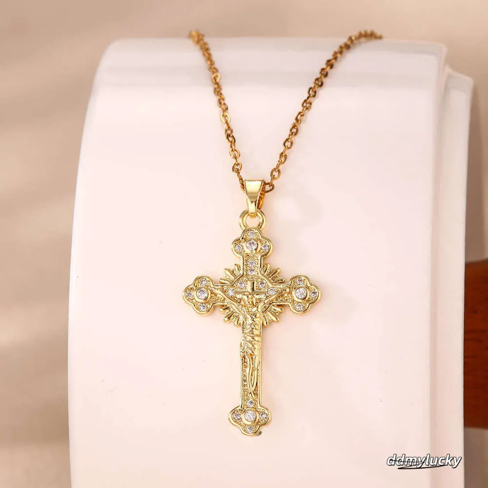 Collana Con Croce Elegante In Acciaio Inox Dia Cut Catena 45cm+5cm Regolabile Donna Da 15,36 € | DHgate