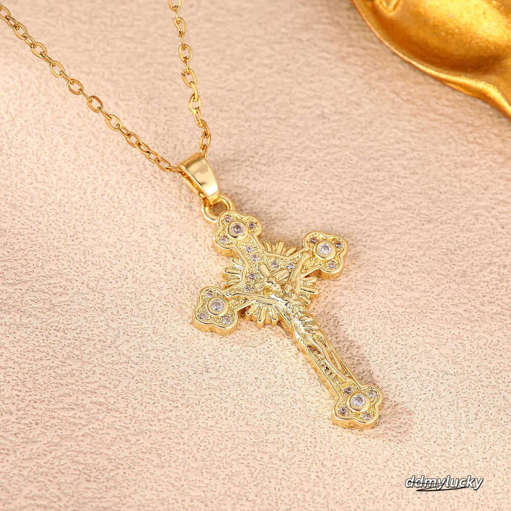 Collana Classica Con Ciondolo Croce – In Acciaio Inox, Regolabile Con Catenina Estensibile, Argento