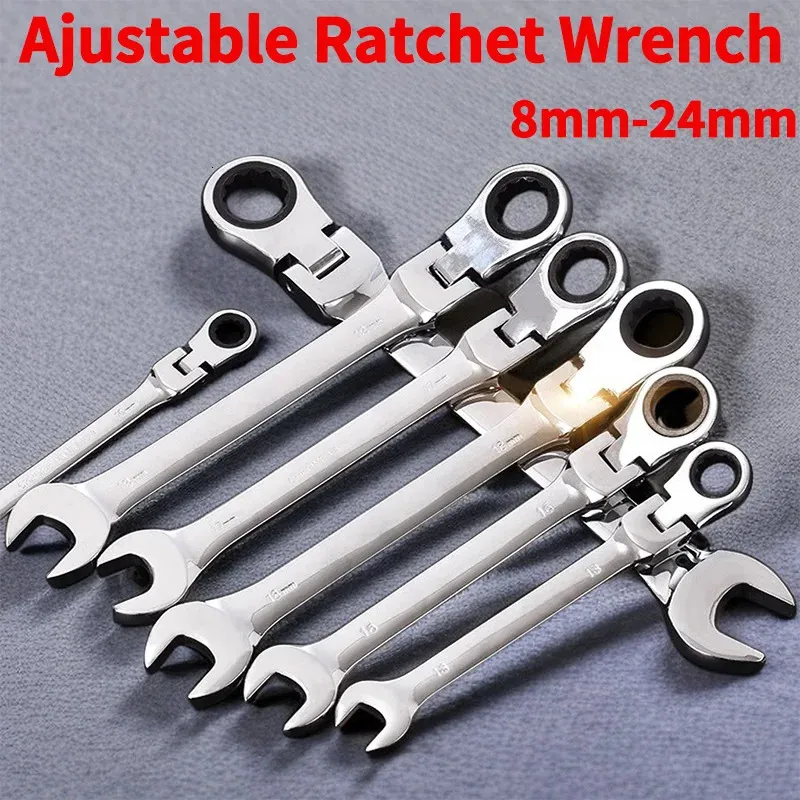 Adjustable Ratchet Wrench 32.4 in 824 mm Flexible Reversible Dual ...