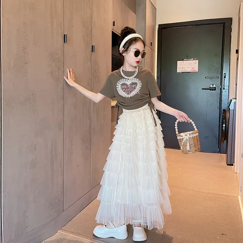 2025 New White Cake Princess Skirt Suit For Girls  ... 